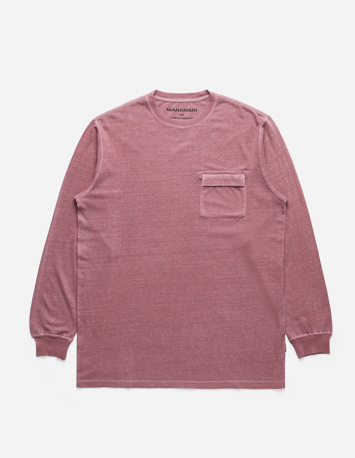 Hemp Organic L/S Pocket T-Shirt Murasaki Purple - Maharishi