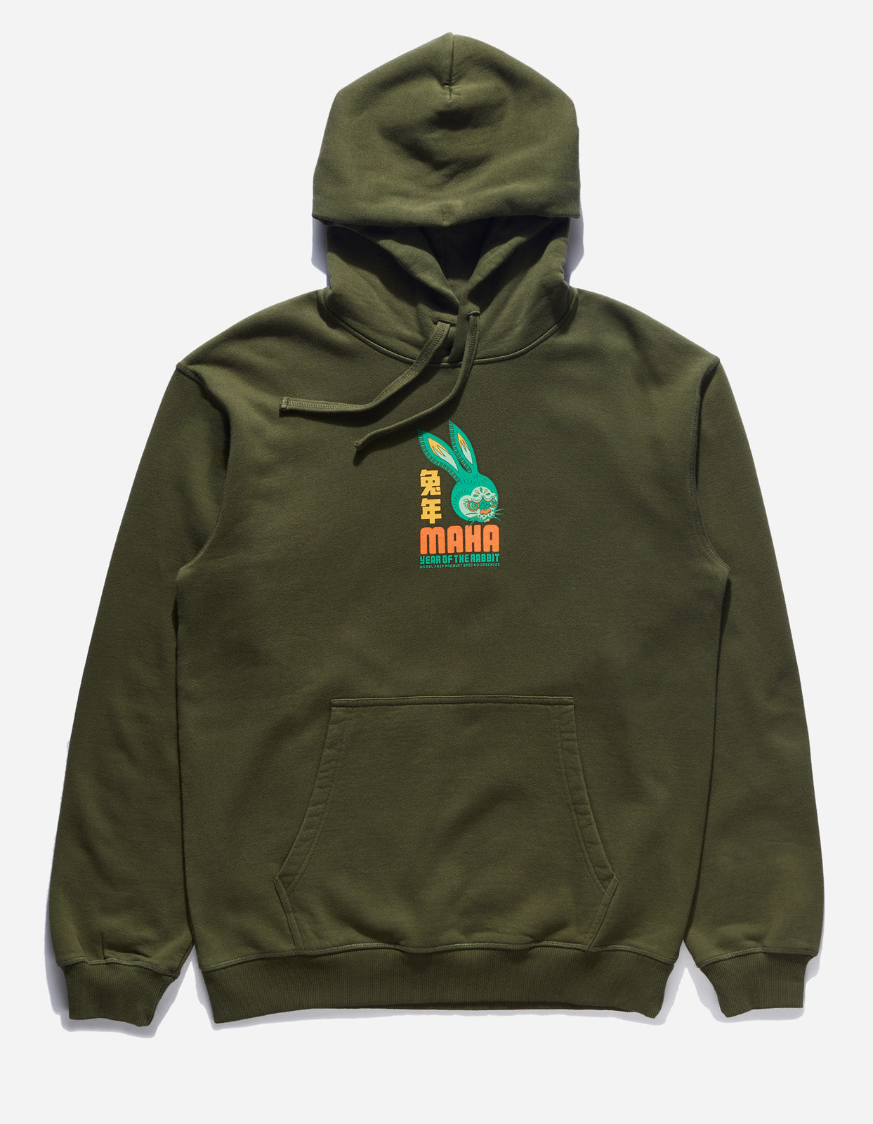 Year of the Rabbit Hooded Sweat Olive OG-107F - Maharishi