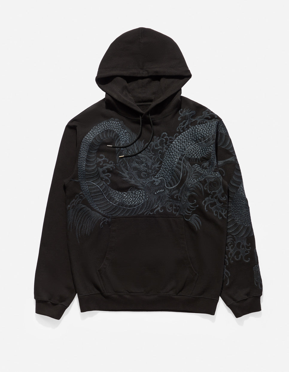 Water Dragon Embroidered Hoody Black - Maharishi