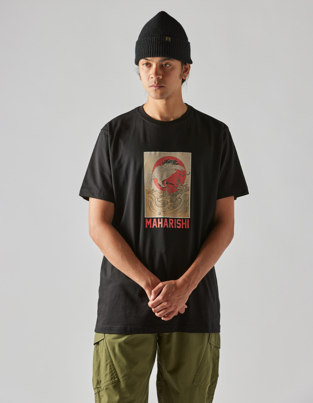 Water Peace Crane T-Shirt Black - Maharishi