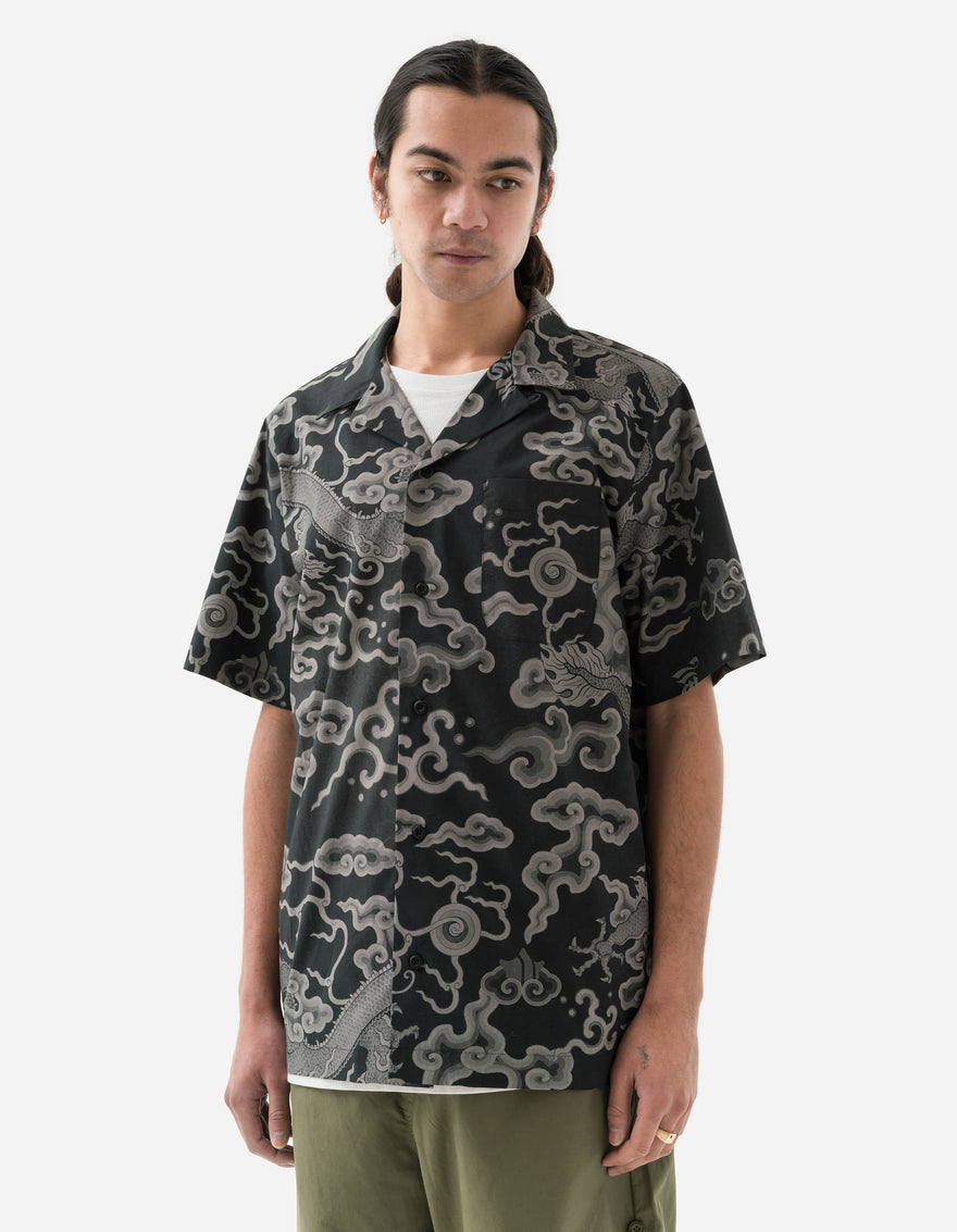 1282 Cloud Dragon Camp Collar Shirt Black