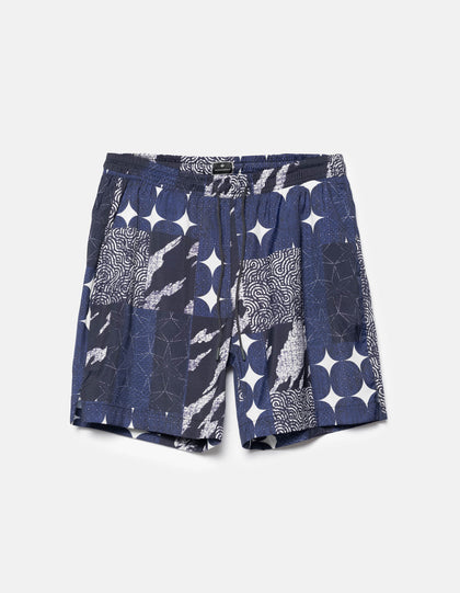 1487 Sashiko Patchwork Swim Shorts Navy/Ecru