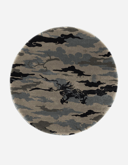 1535 XL DPM: Bonsai Forest Circular Rug Subdued Night