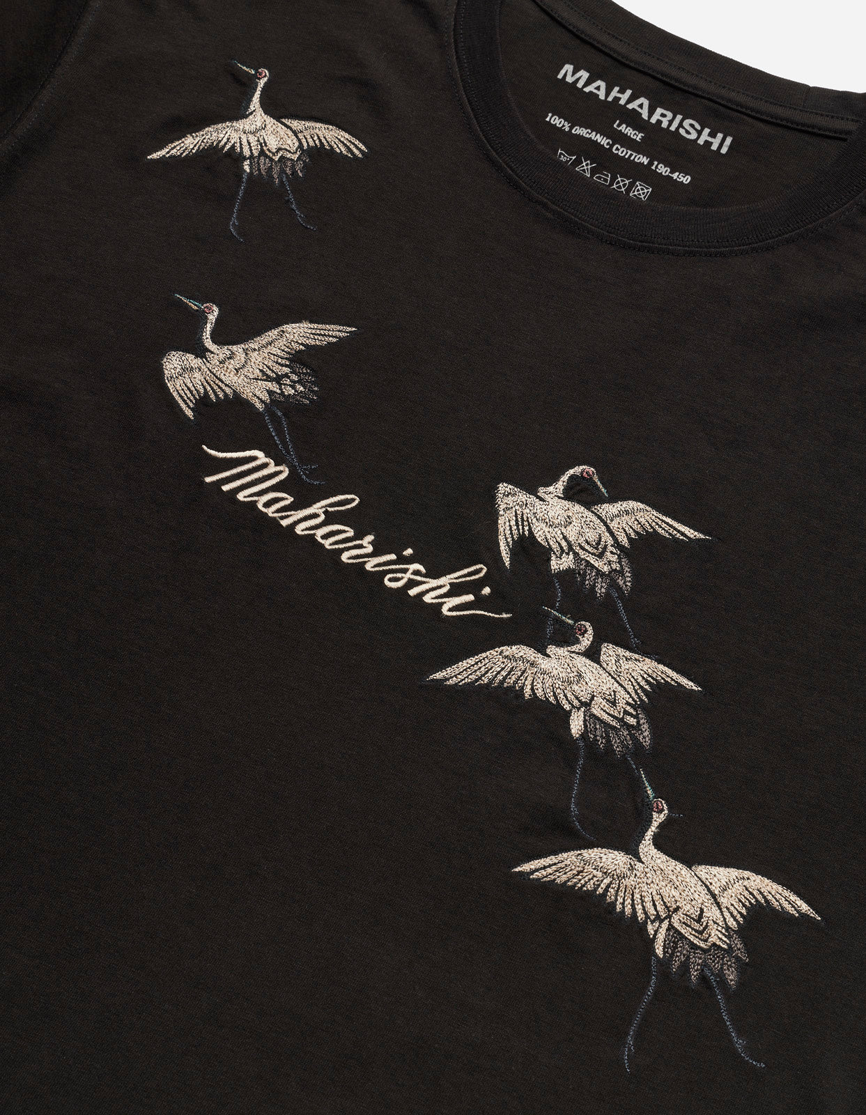 Flying Peace Cranes T-Shirt Black - Maharishi