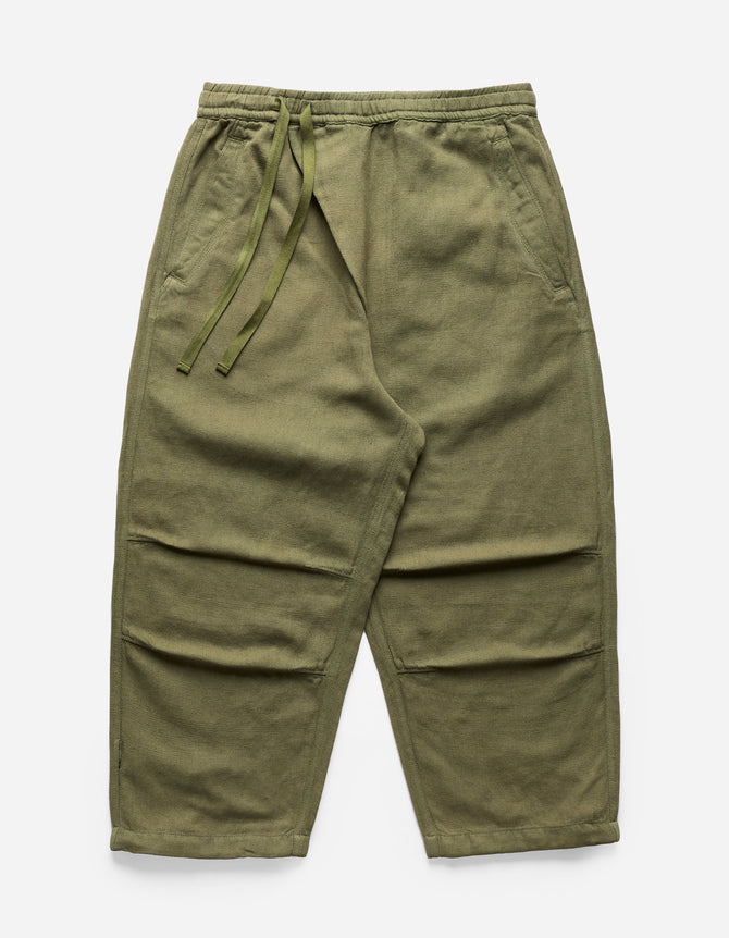 5008 Hemp Asym Cropped Track Pants Olive OG-107F