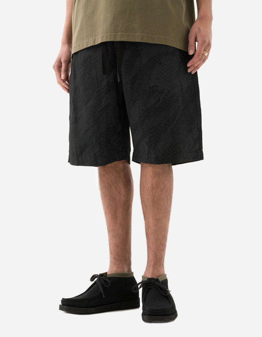 5072 Camo Hemp Loose Track Shorts Subdued Night