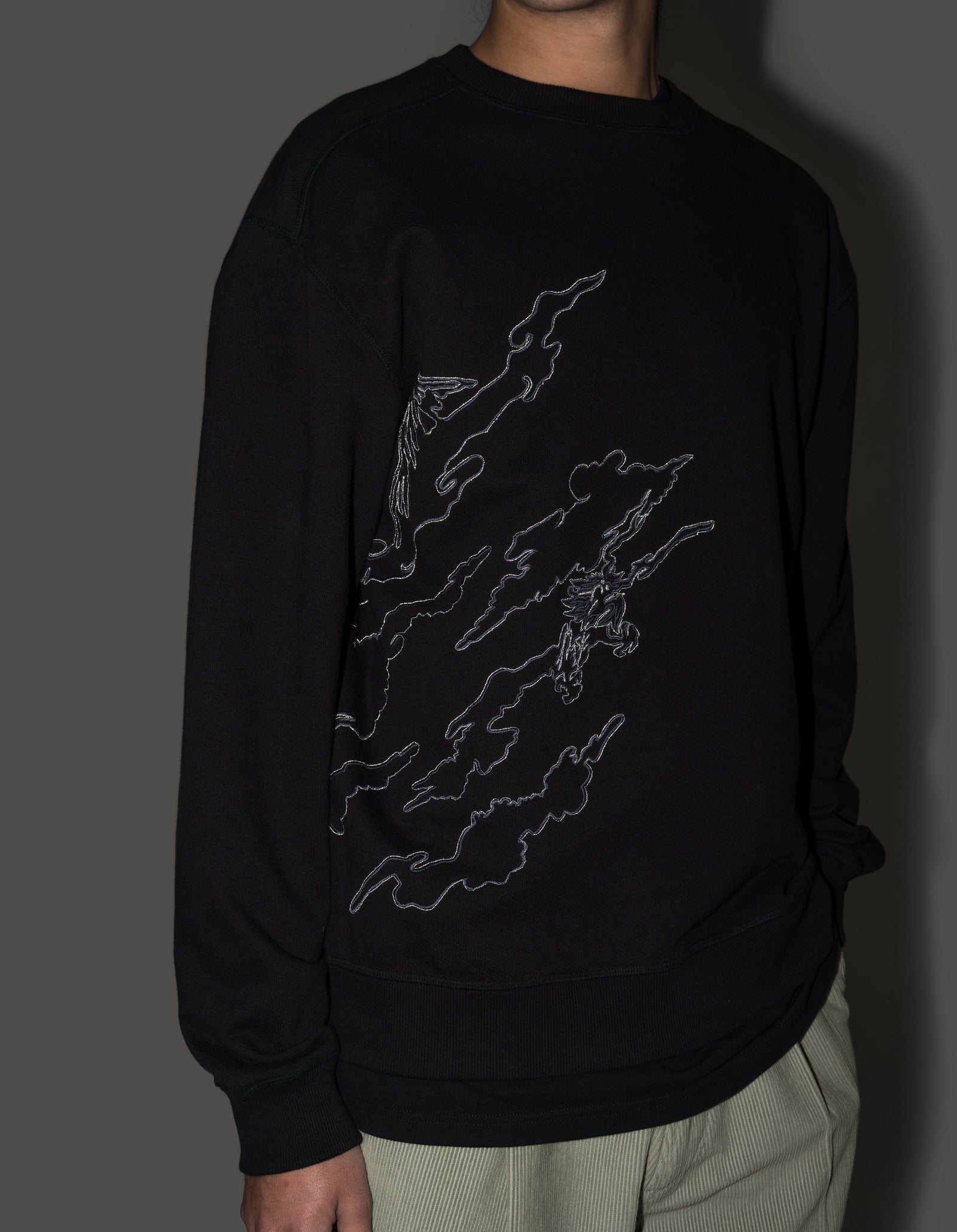 5338 DPM: Bonsai Sparse Crew Sweat Black