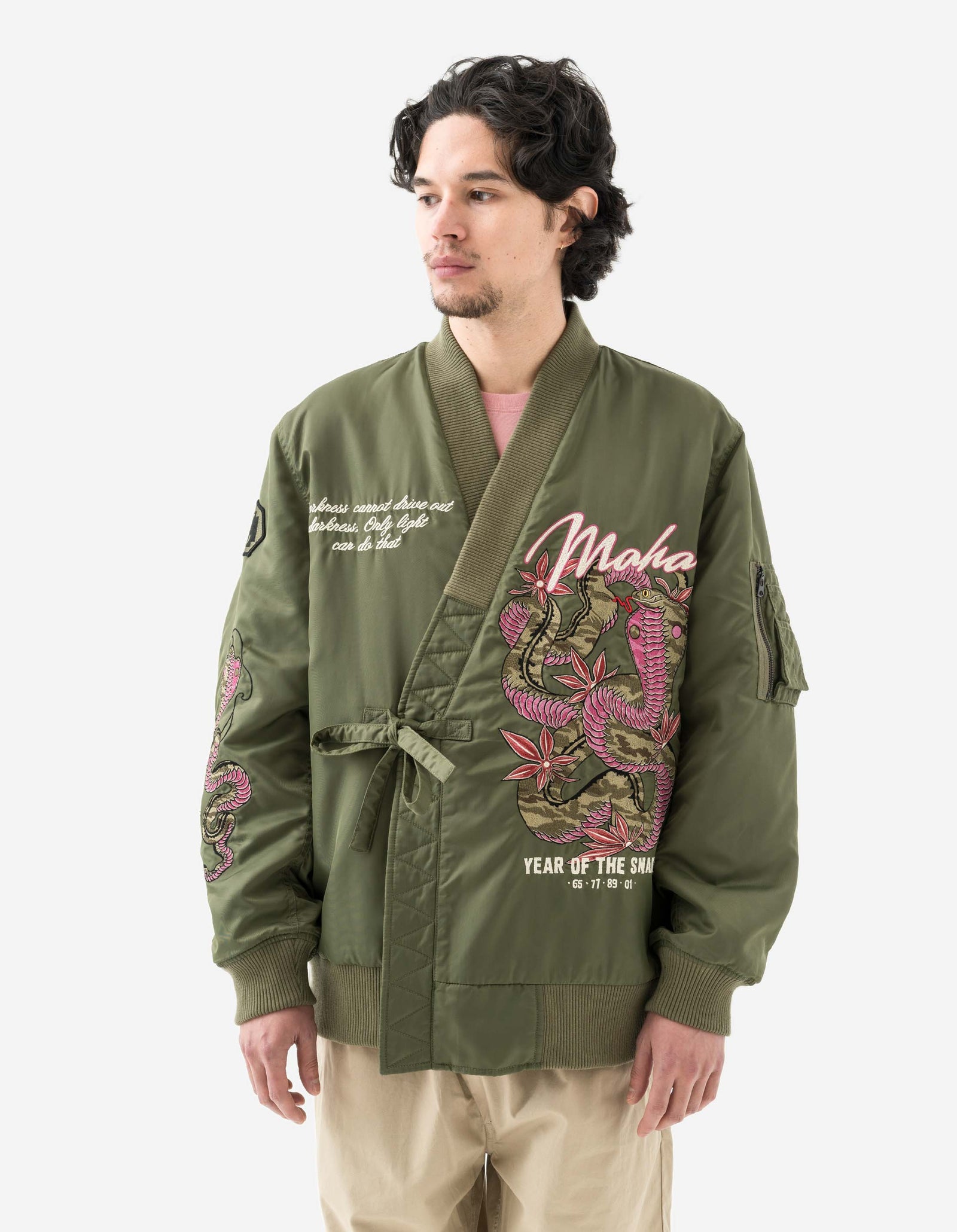 6006 Year of the Snake MA1 Kimono Olive OG-107F