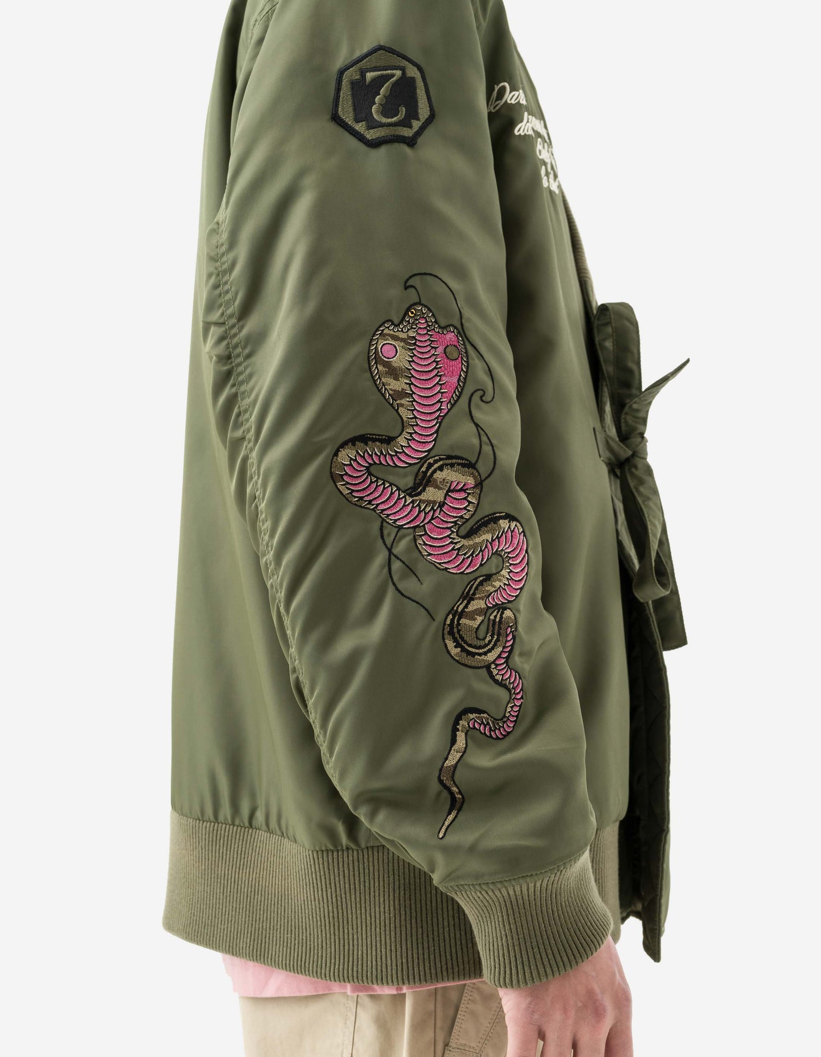 6006 Year of the Snake MA1 Kimono Olive OG-107F