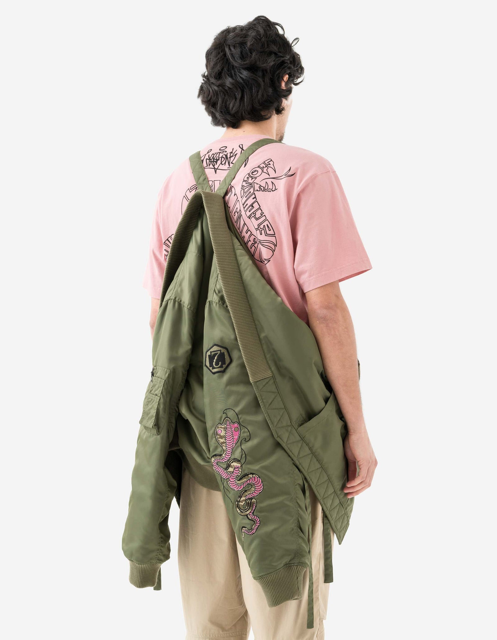 6006 Year of the Snake MA1 Kimono Olive OG-107F