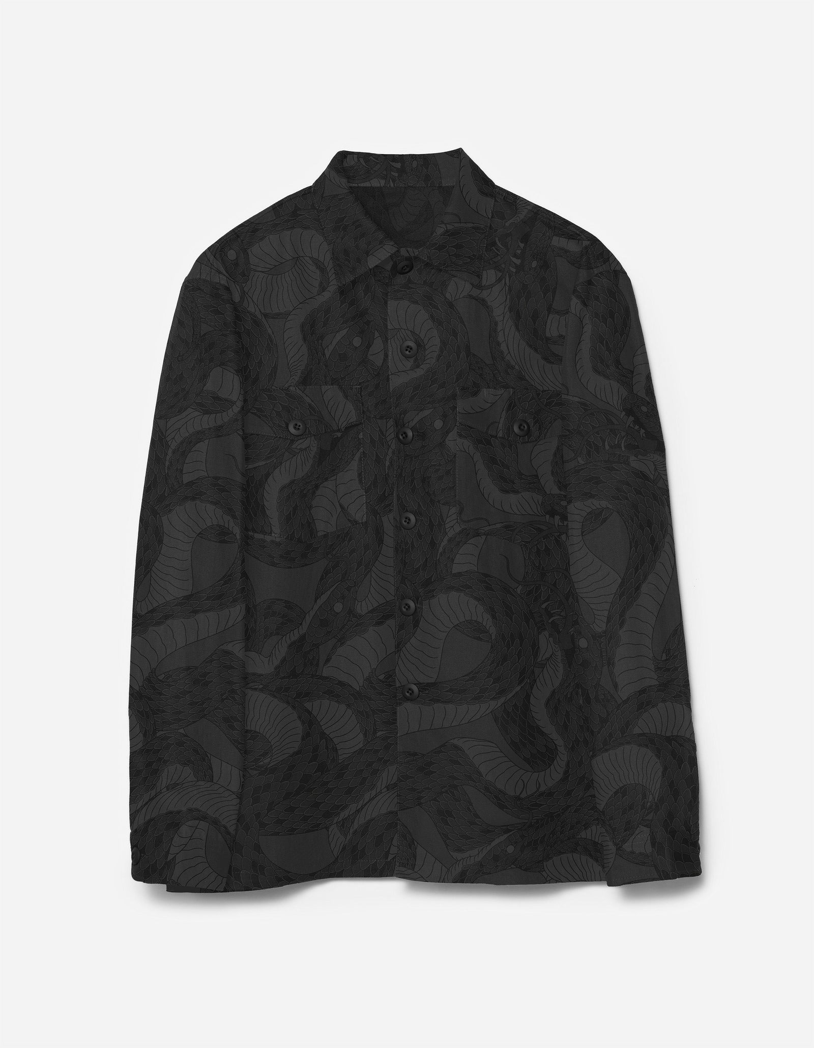 6037 Snakeskin Utility Overshirt Subdued Night