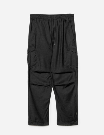 6068 Merino Wool Cargo Track Pants Black