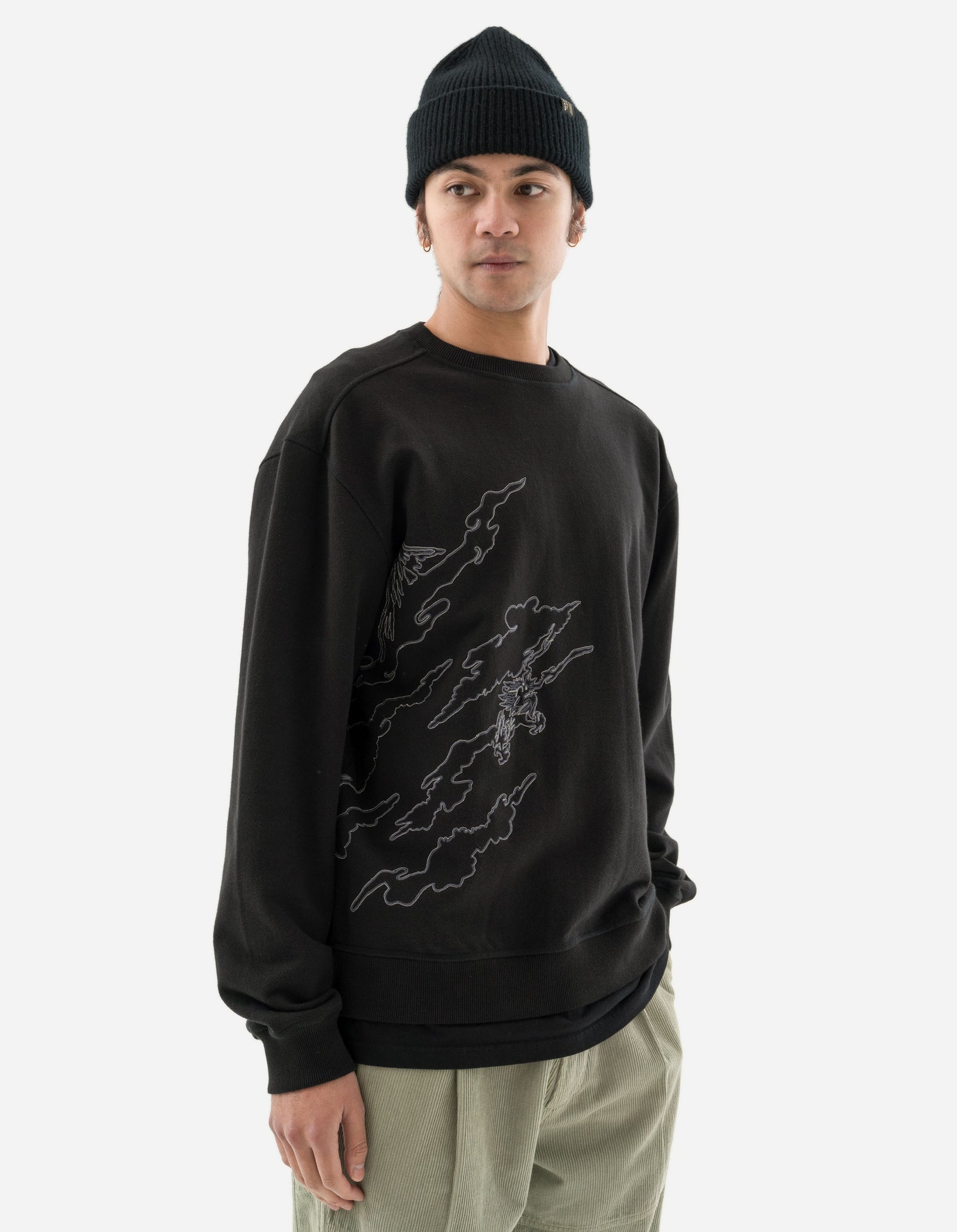 5338 DPM: Bonsai Sparse Crew Sweat Black