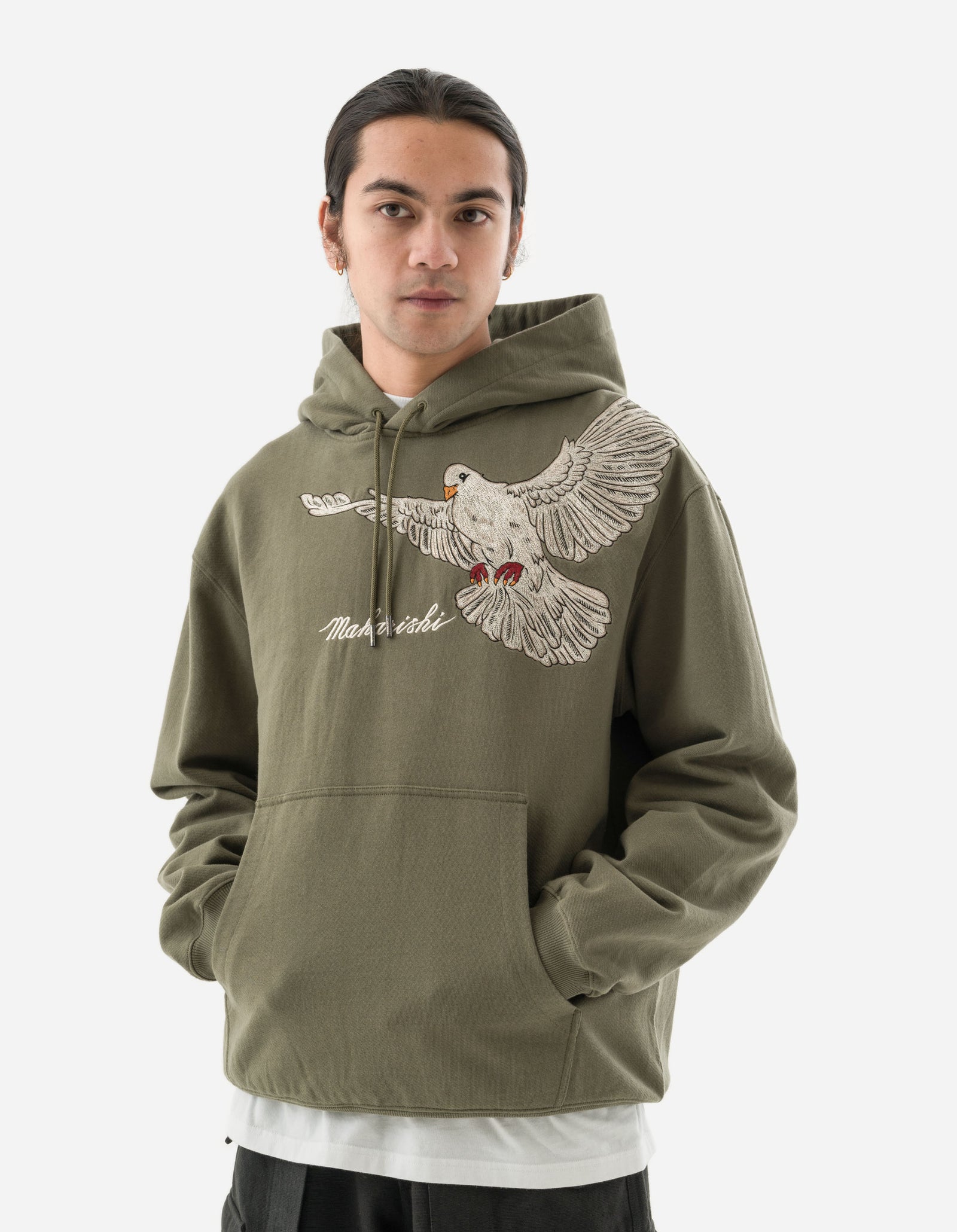 5321 Peace Dove Hooded Sweat Olive OG-107F