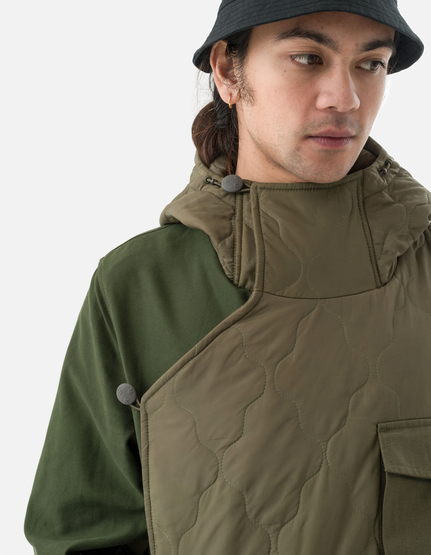 5267 Upcycled M59 Asym Cargo Parka Olive