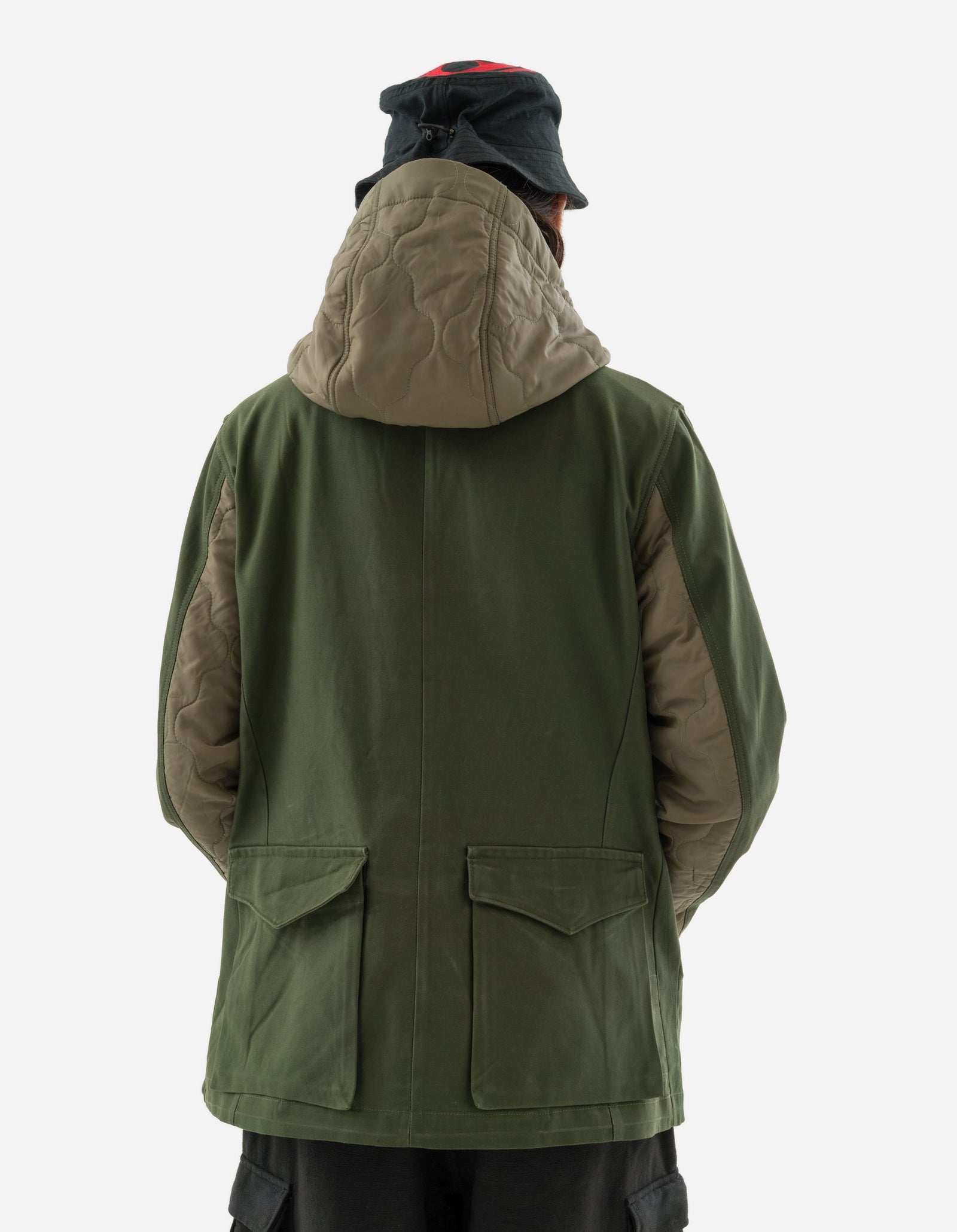 5267 Upcycled M59 Asym Cargo Parka Olive