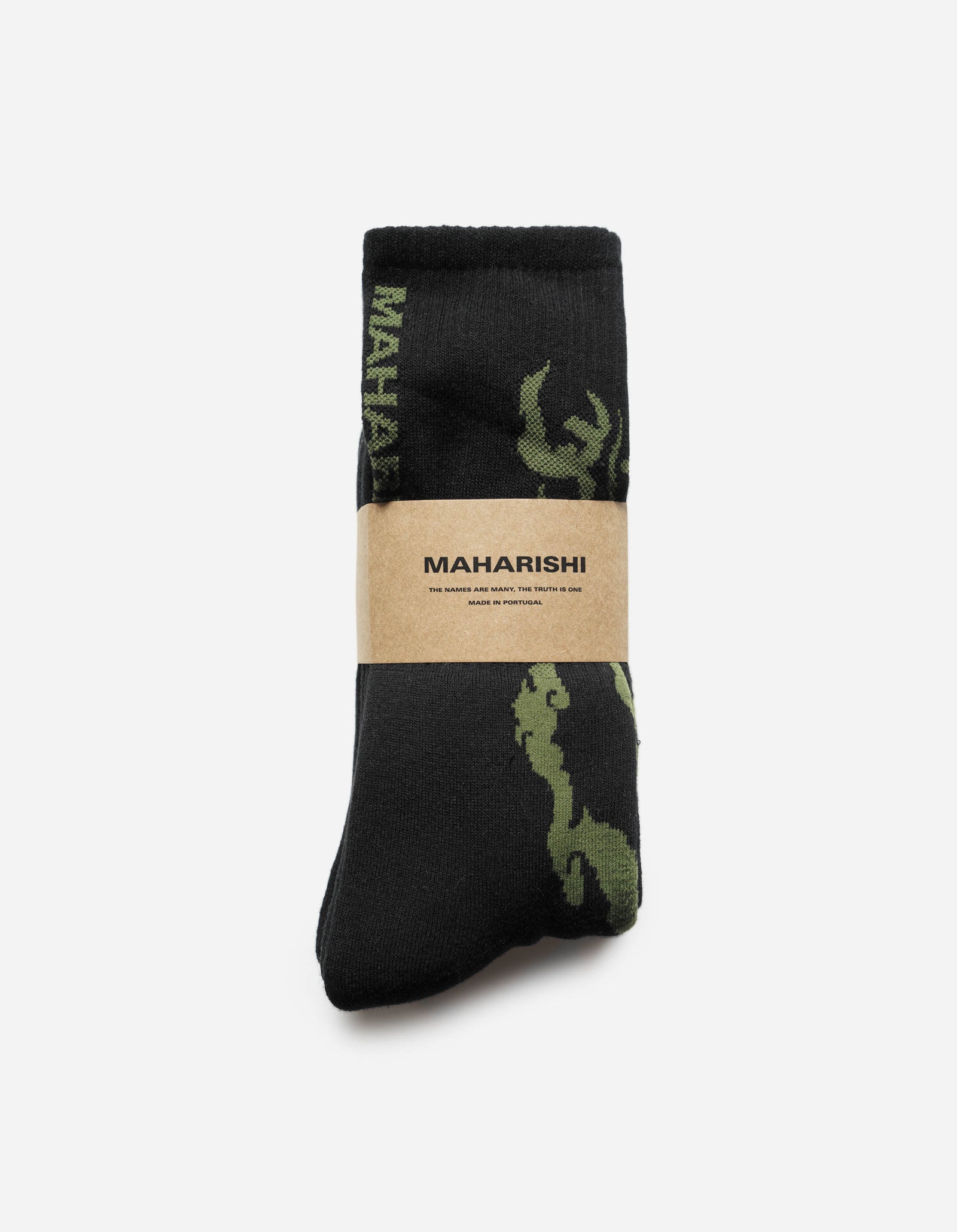 1402 Bonsai Dragon Sports Socks · 3 Pack Black/Black/Black