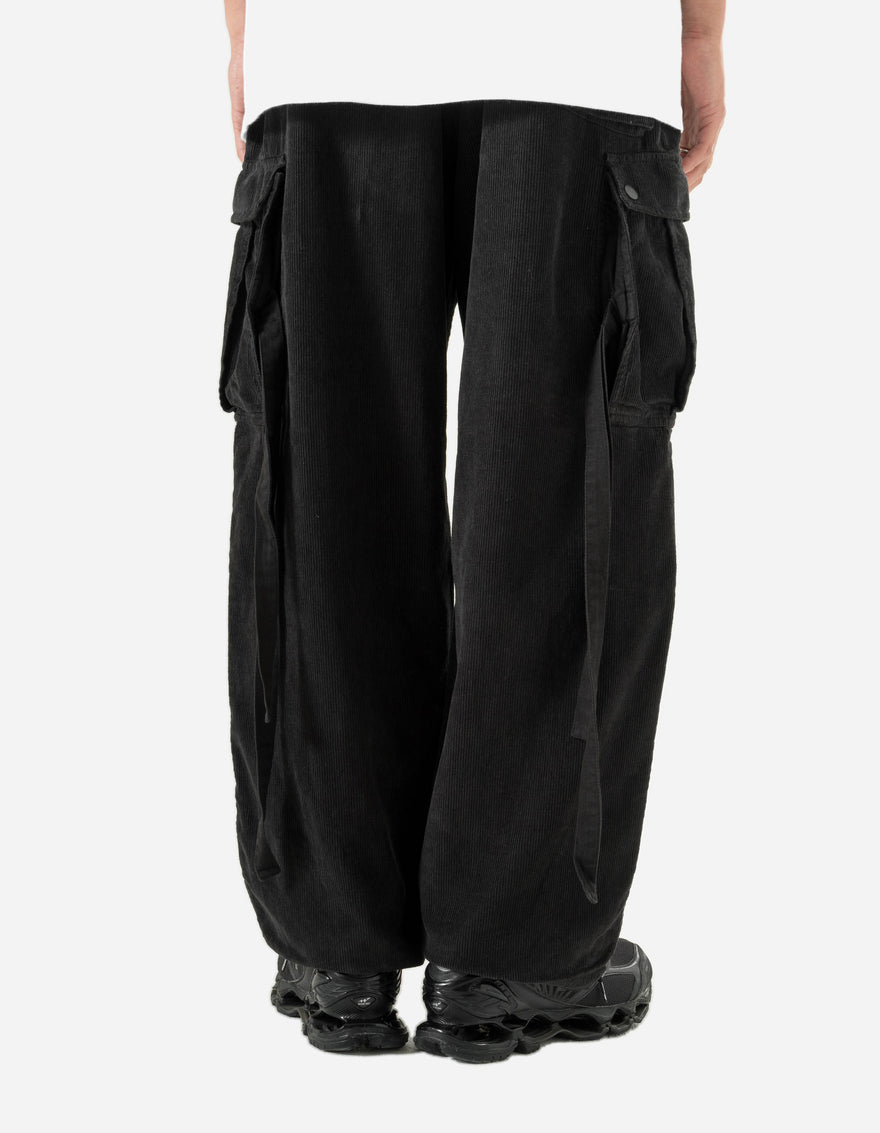 4569 Hemp Utility Cargo Track Pants Black