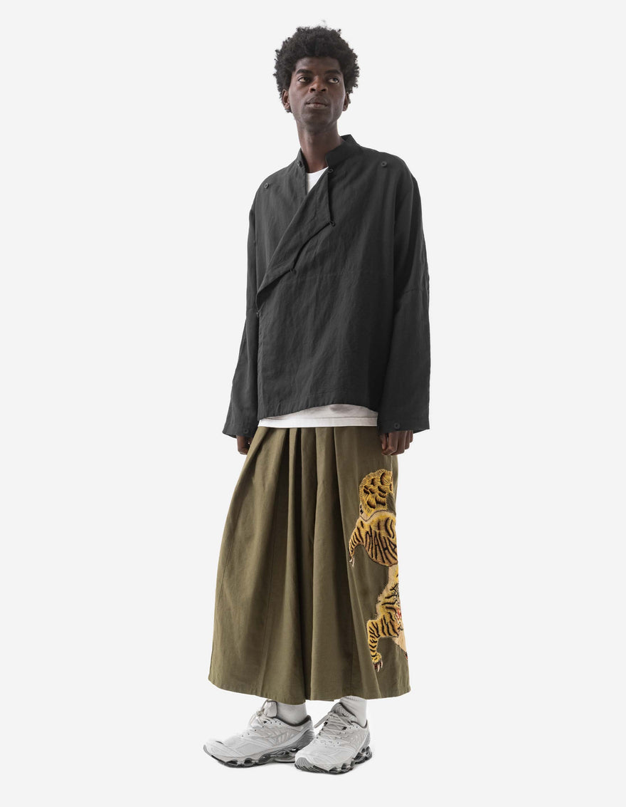 1104 Nekomata Tiger Iaido Hakama Olive OG-107F