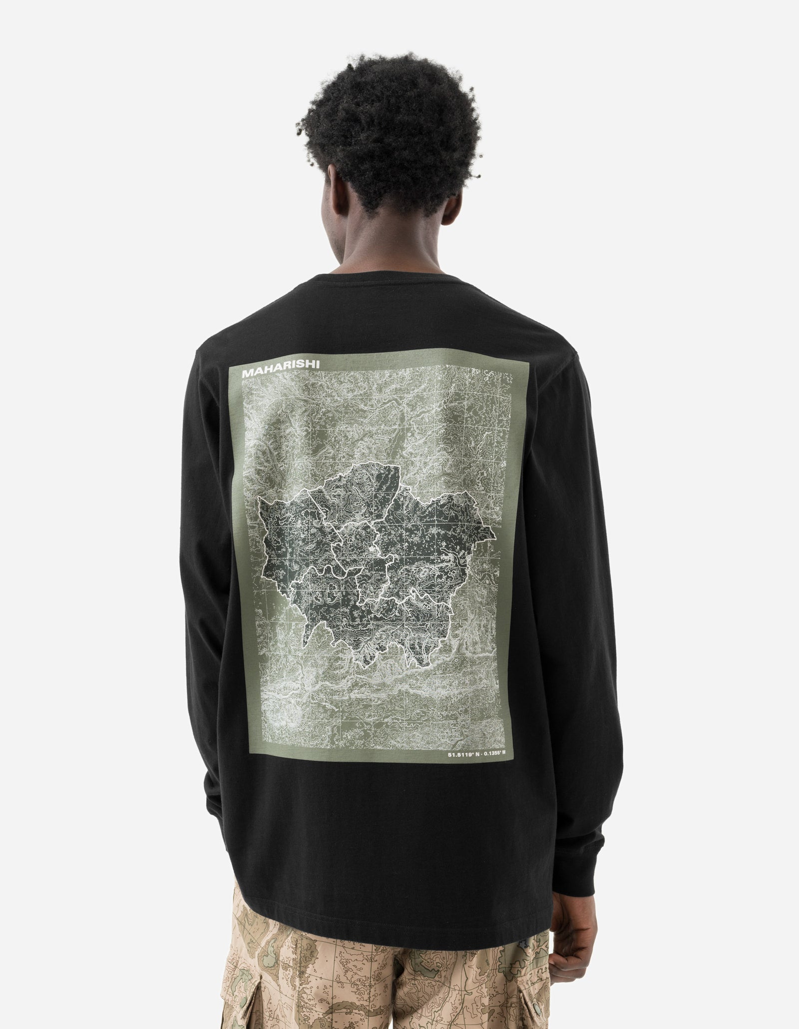 1350 MILTYPE Map L/S T-Shirt Black