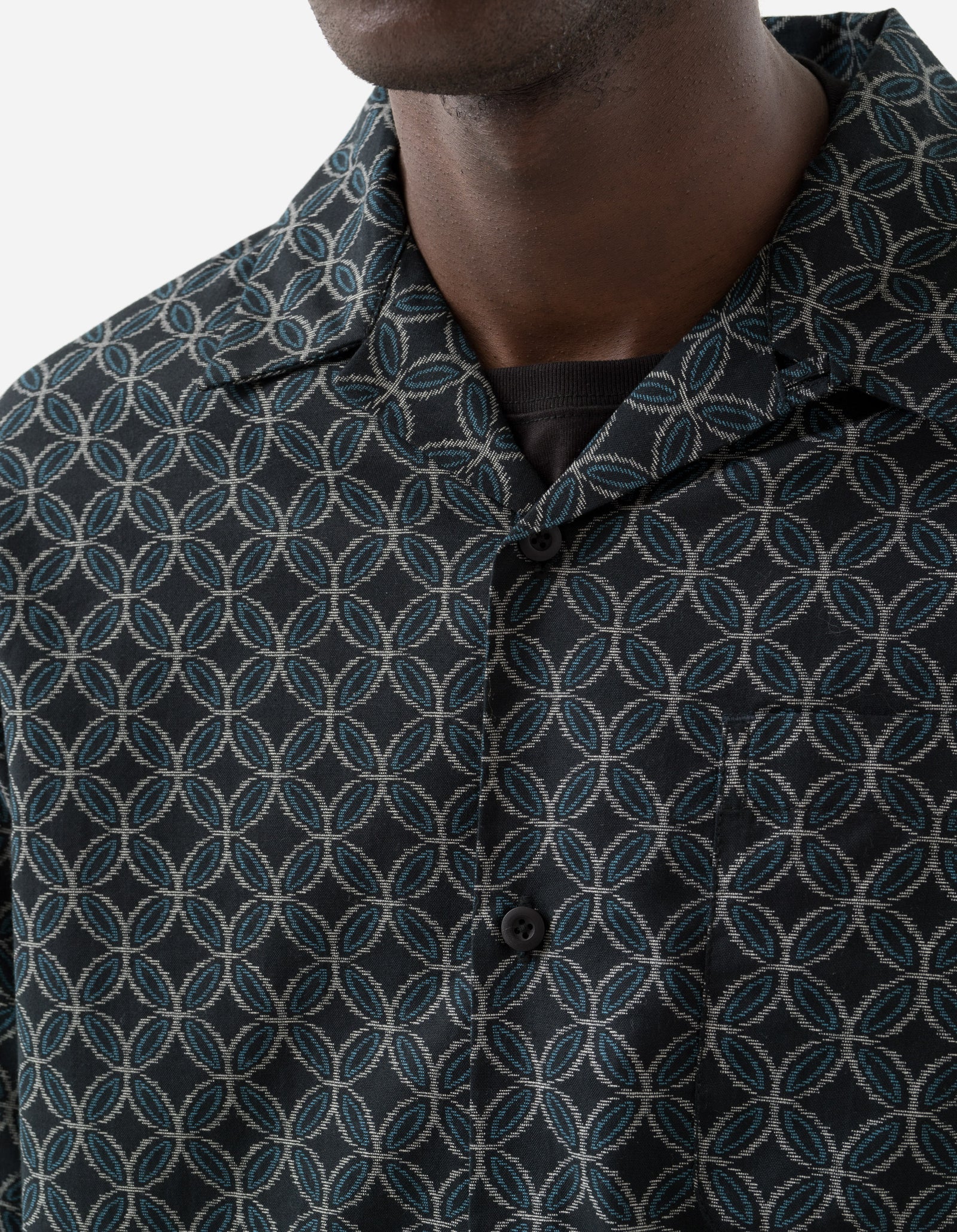 5205 Wagara Camp Collar Shirt Black