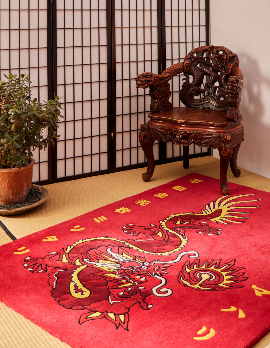 1269 Original Dragon Rug Red