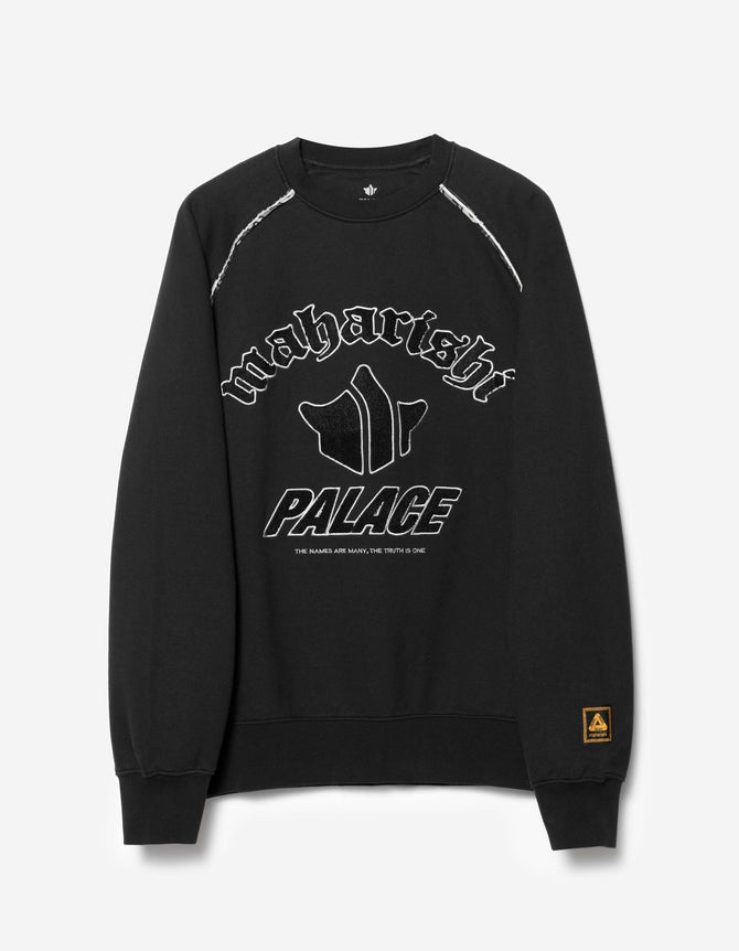 Palace Maharishi Temple Crew Black