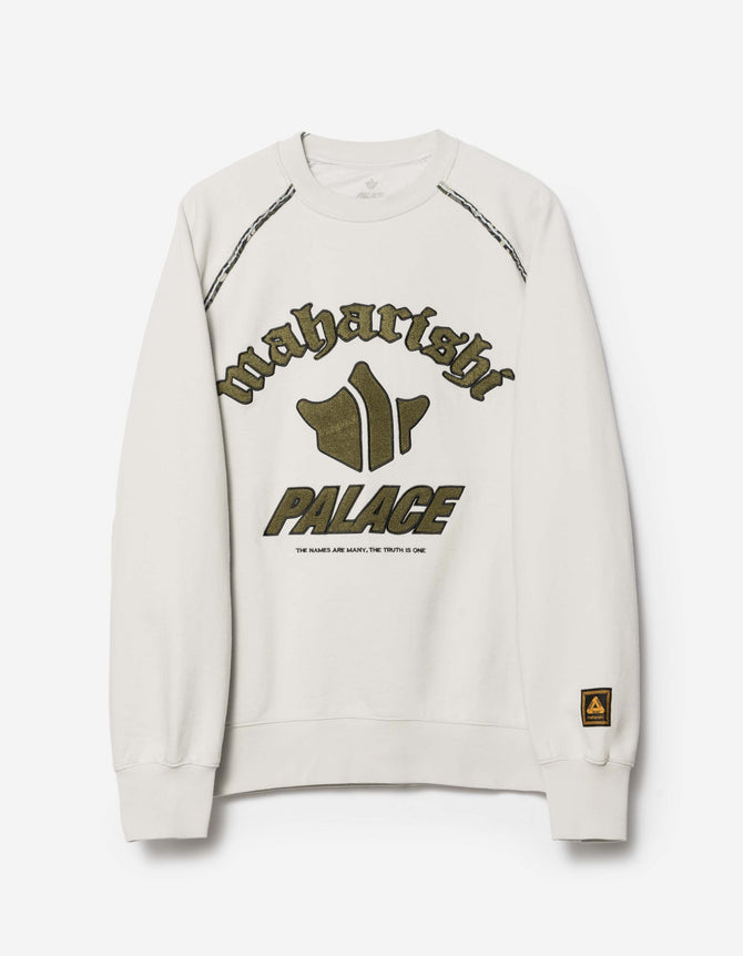 Palace Maharishi Temple Crew Stone White