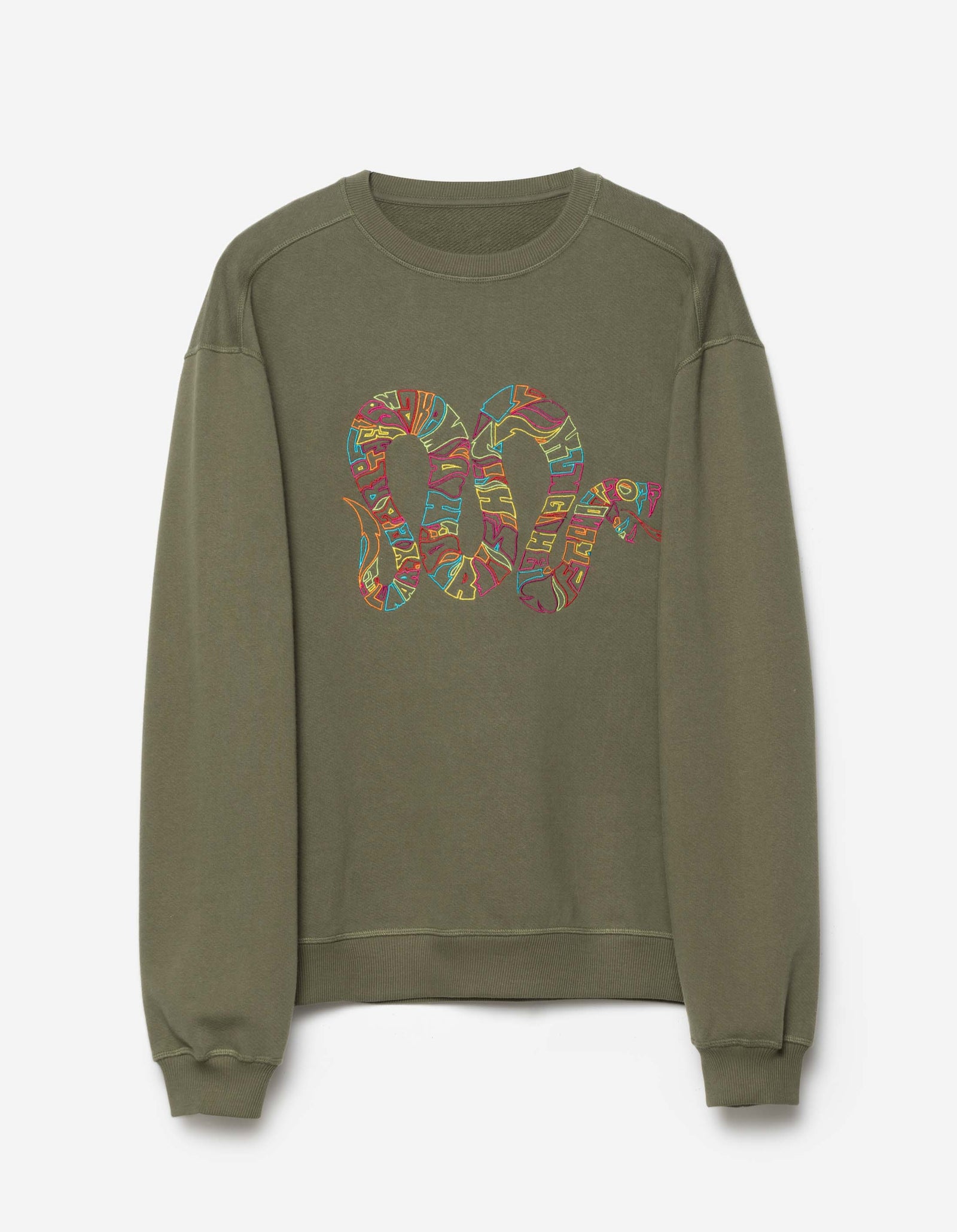 1539 Kay One Year of the Snake Crew Sweat Olive OG-107F