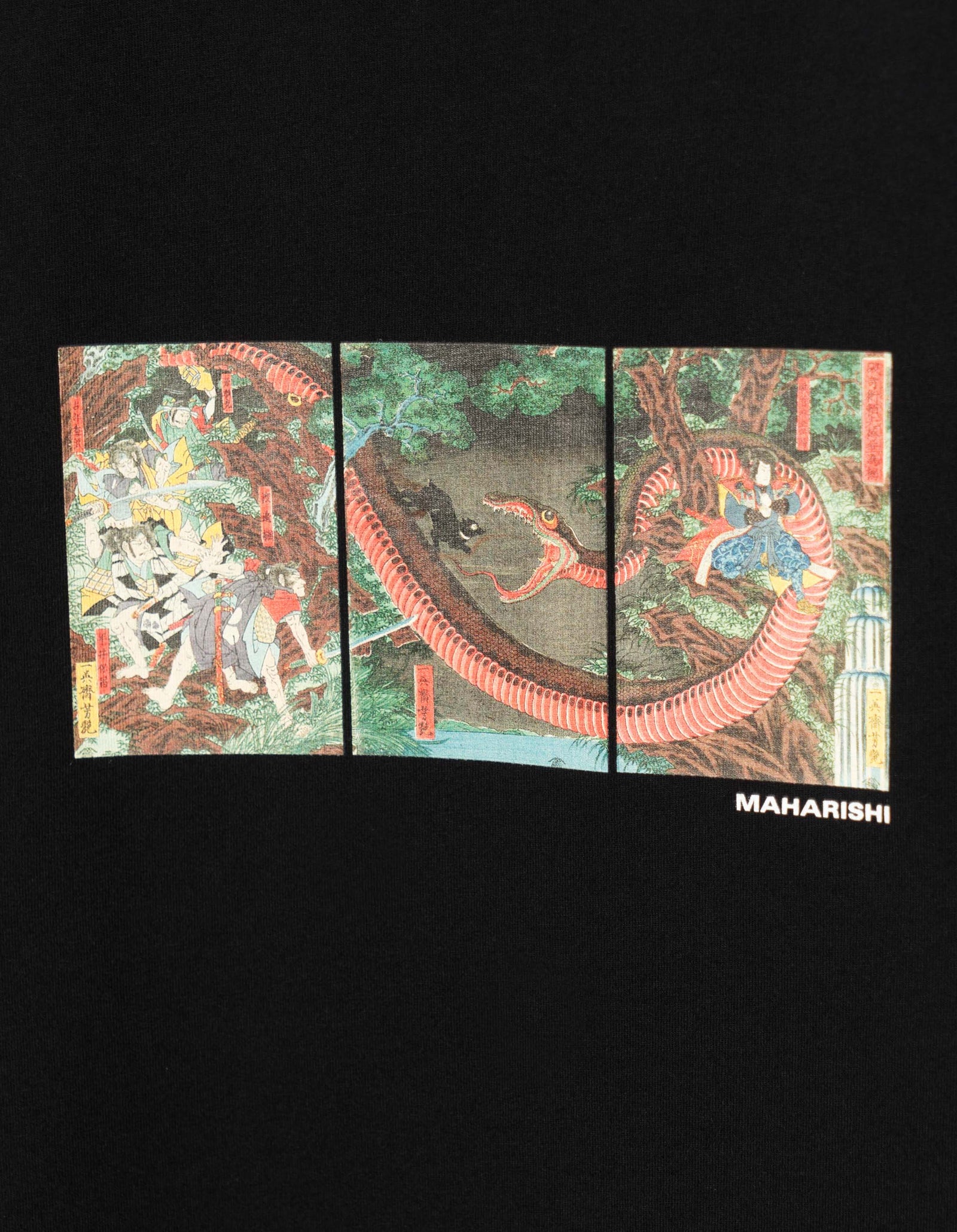 1540 Snake Triptych T-Shirt Black