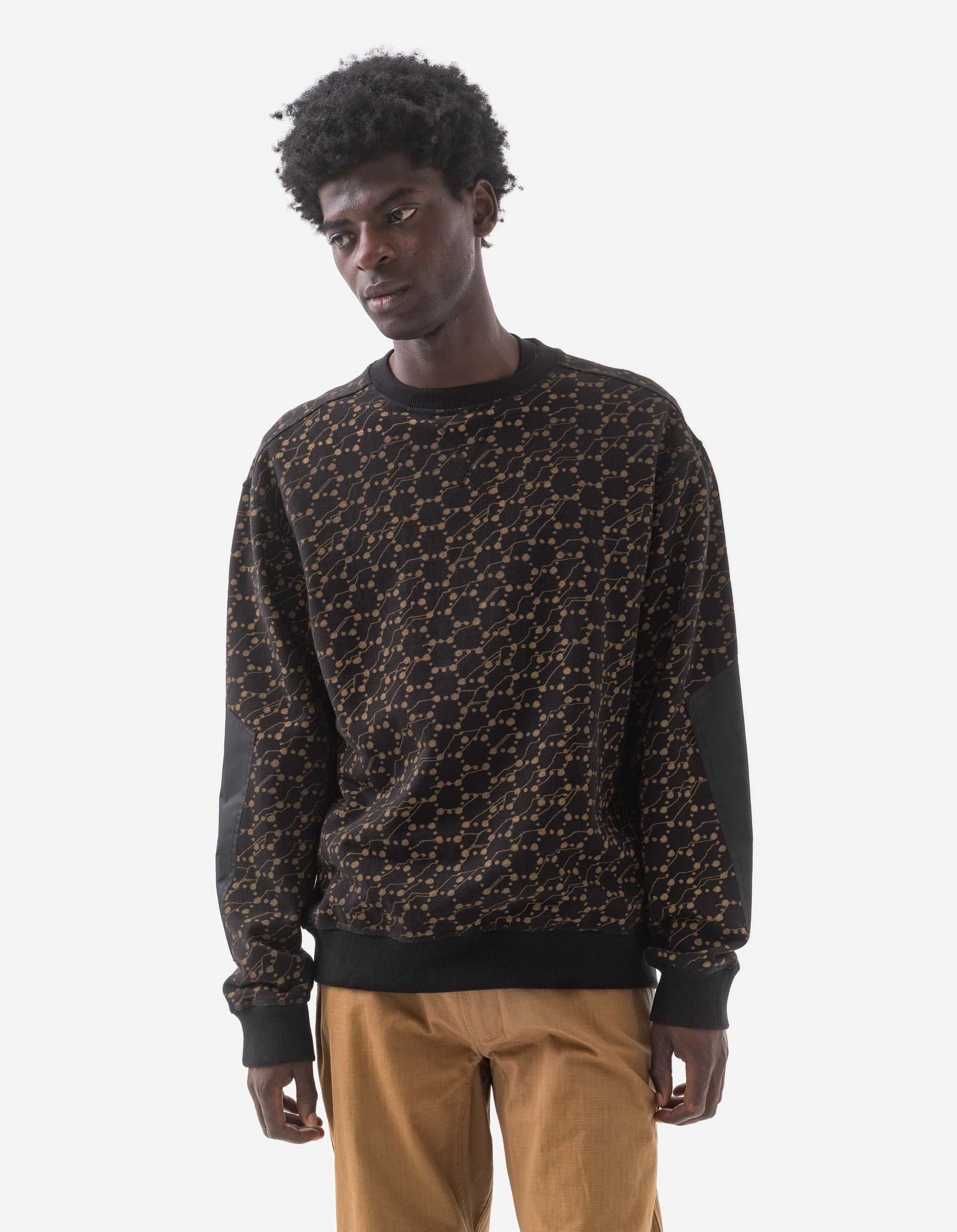 6038 Honeycomb Snakeskin Crew Sweat Black/Gold