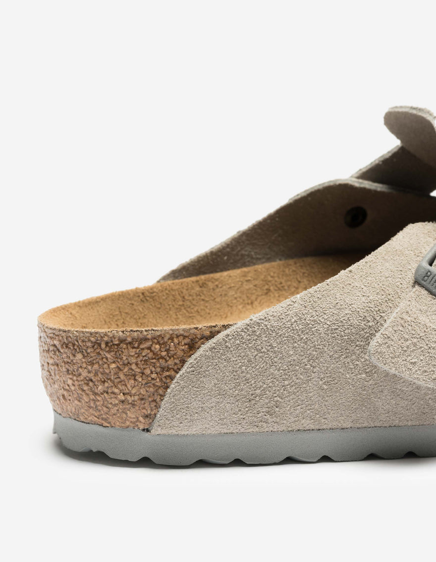 Birkenstock Boston Suede Leather Stone Coin