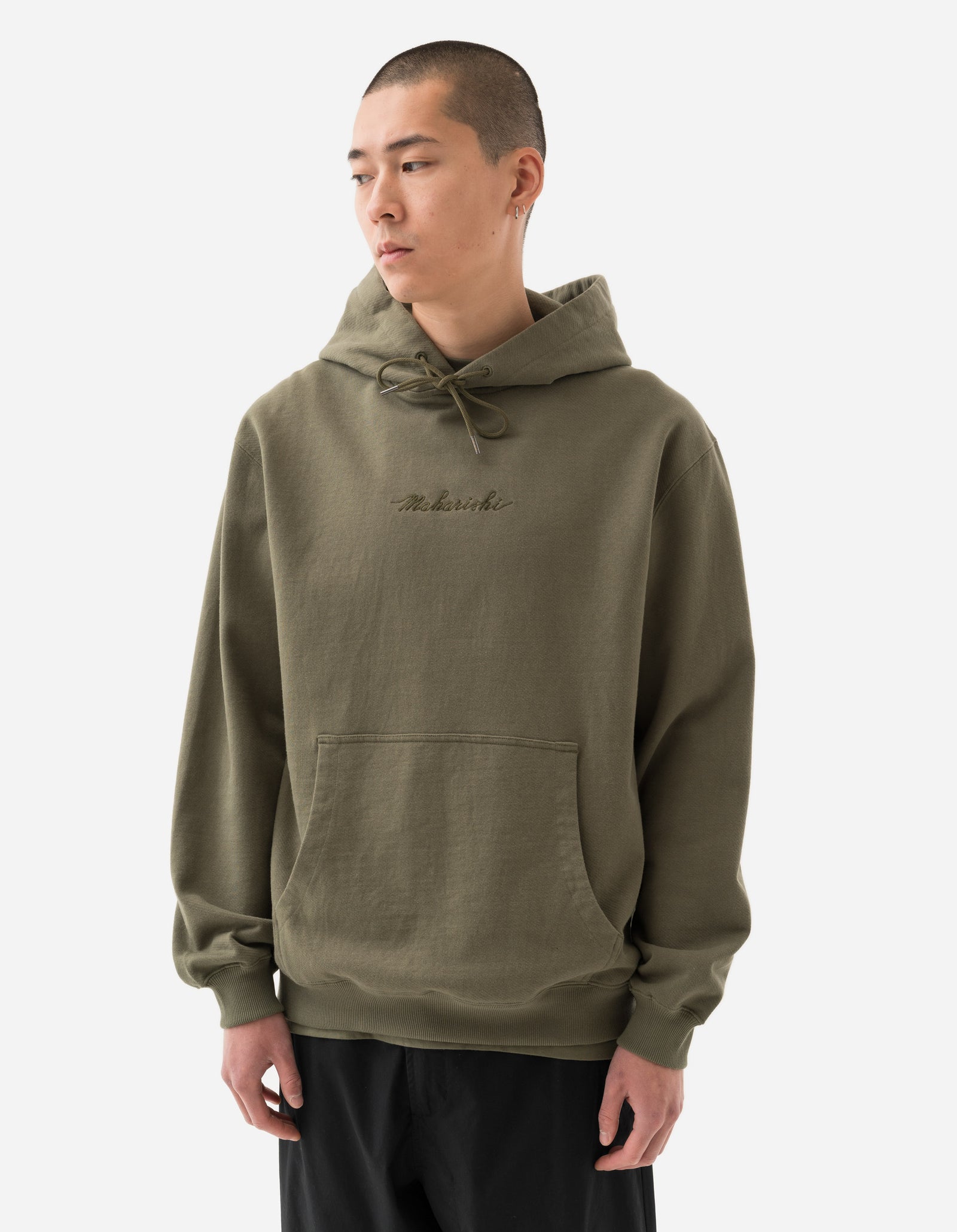 4622 Maharishi Organic Hooded Sweat Olive