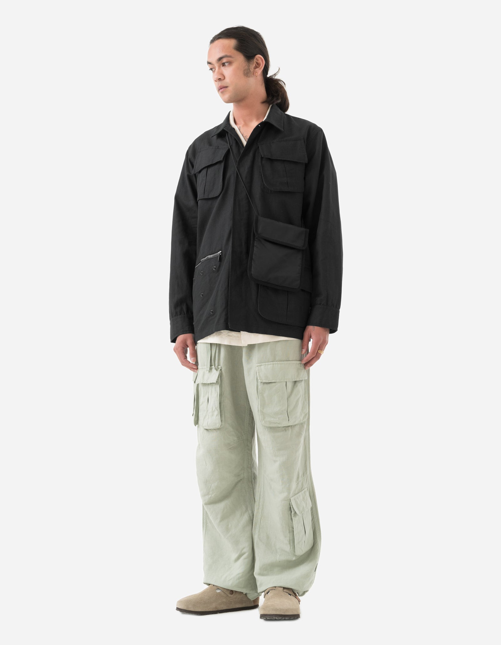 5213 Hemp Asym Cargo Track Pants Sage