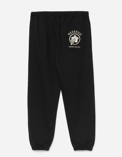 1189 Kamon Embroidered Sweatpants Black