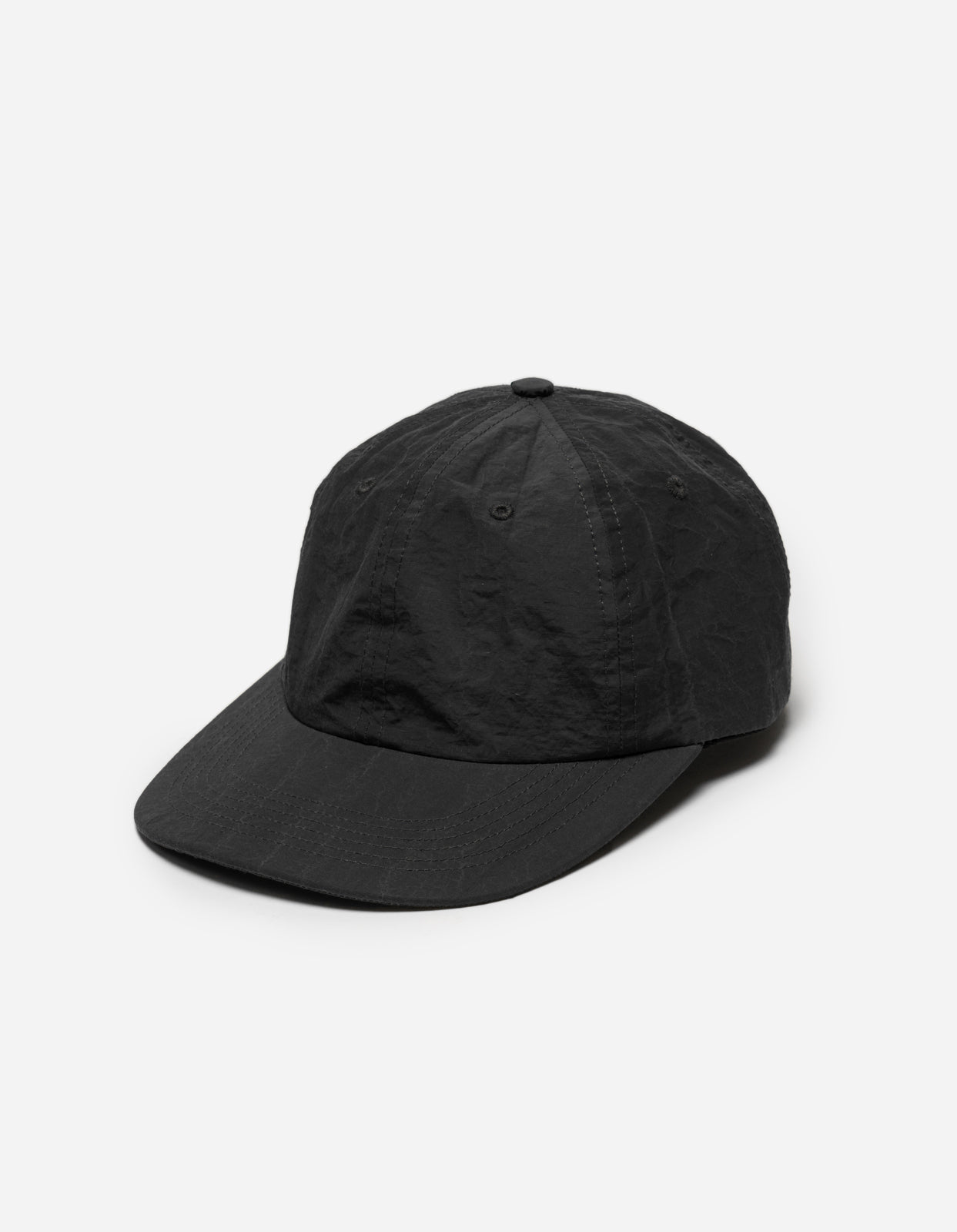 1364 Salt Nylon 6 Panel Cap Black