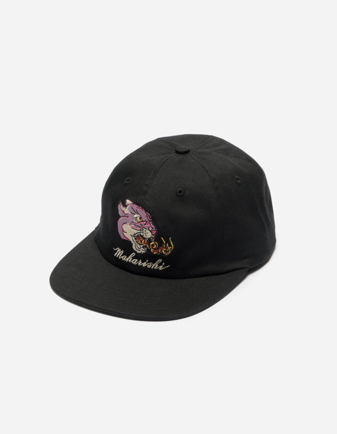 1386 Tibetan Panther 6 Panel Cap Black