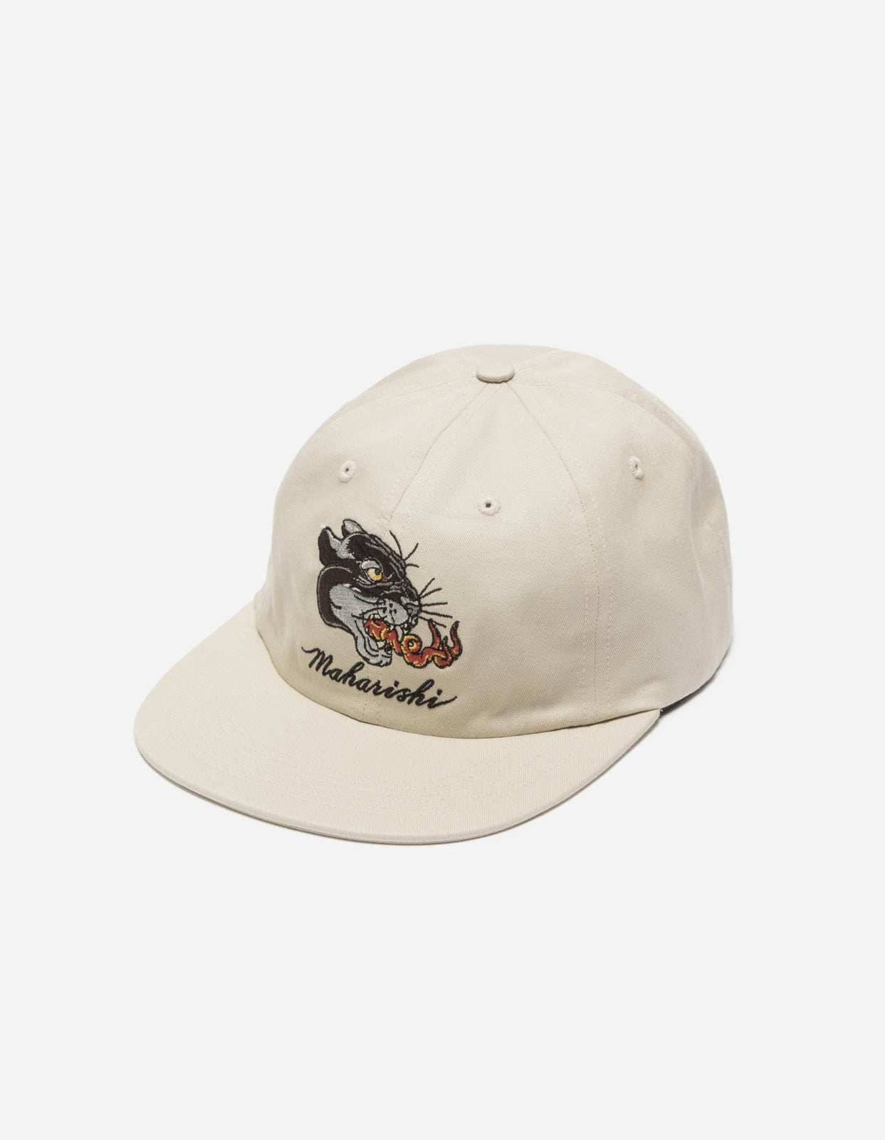 1386 Tibetan Panther 6 Panel Cap Ecru