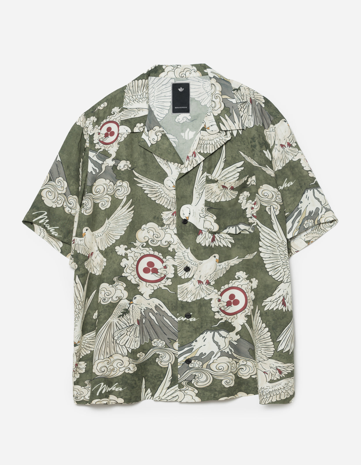 1394 Peace Dove Camp Collar Shirt Olive