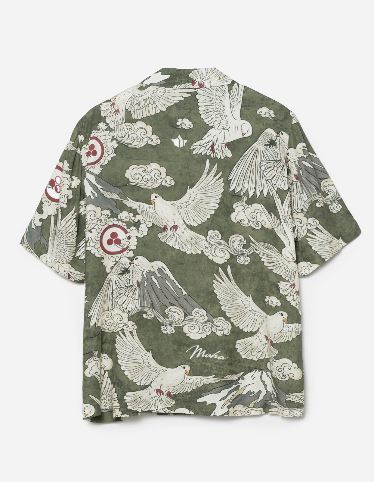 1394 Peace Dove Camp Collar Shirt Olive