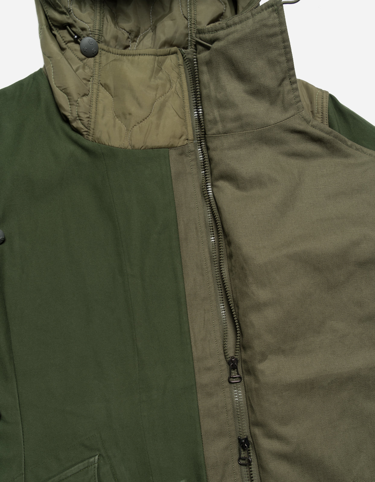 5267 Upcycled M59 Asym Cargo Parka Olive