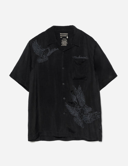 5326 Peace Dove Embroidered Shirt Black