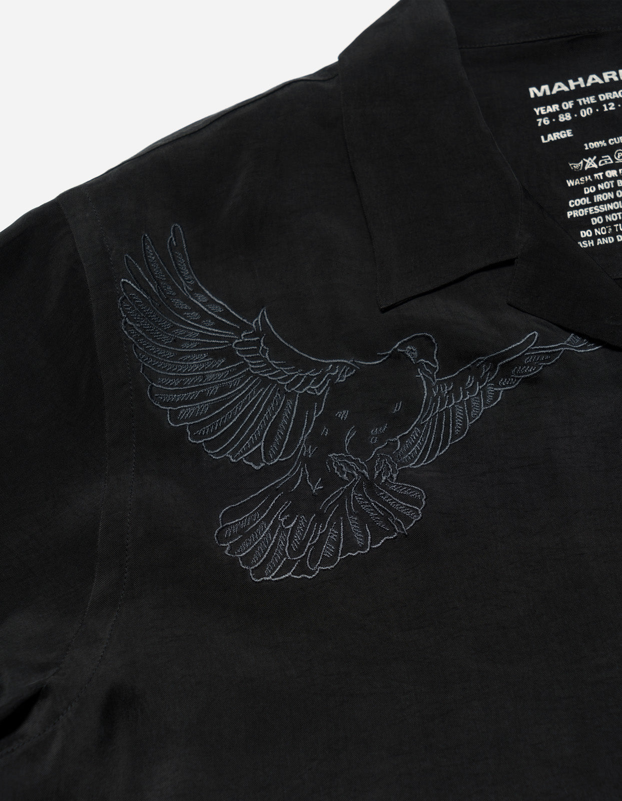 5326 Peace Dove Embroidered Shirt Black