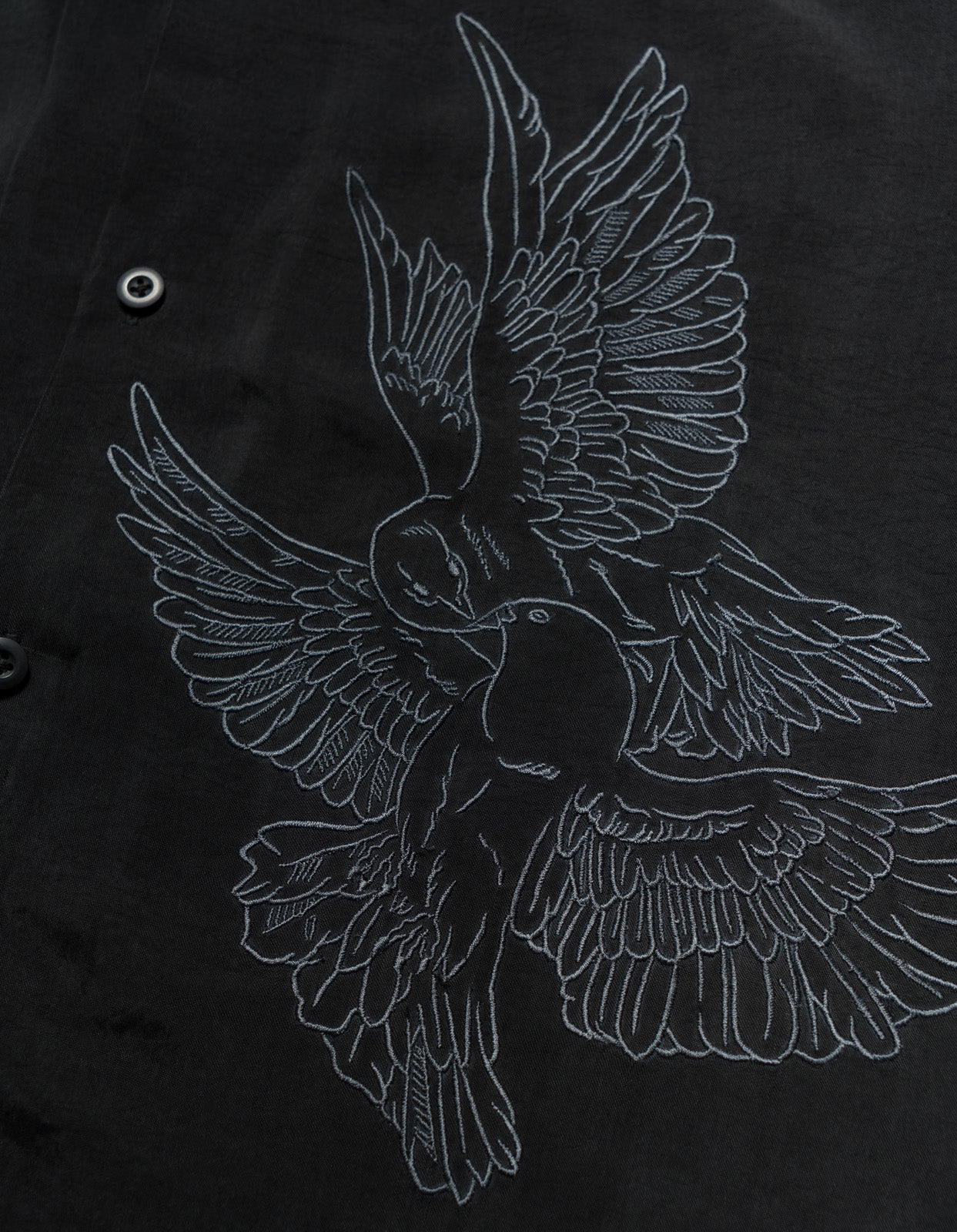 5326 Peace Dove Embroidered Shirt Black