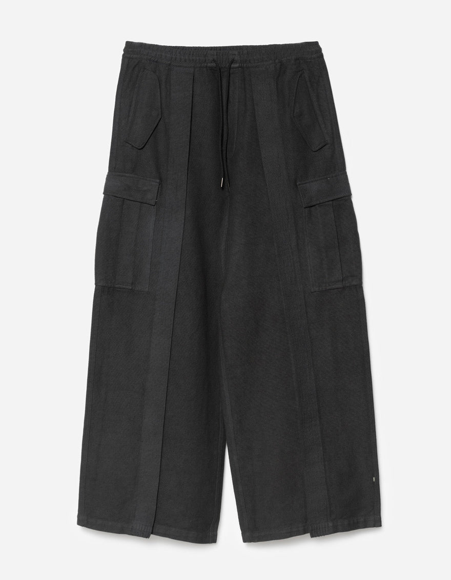 5329 Hakama Cargo Track Pants Black