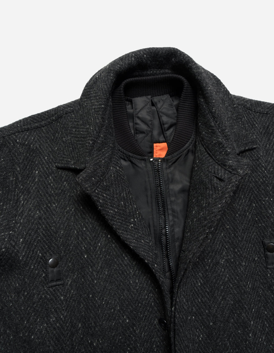 5333 Wool MA Mac Coat Black