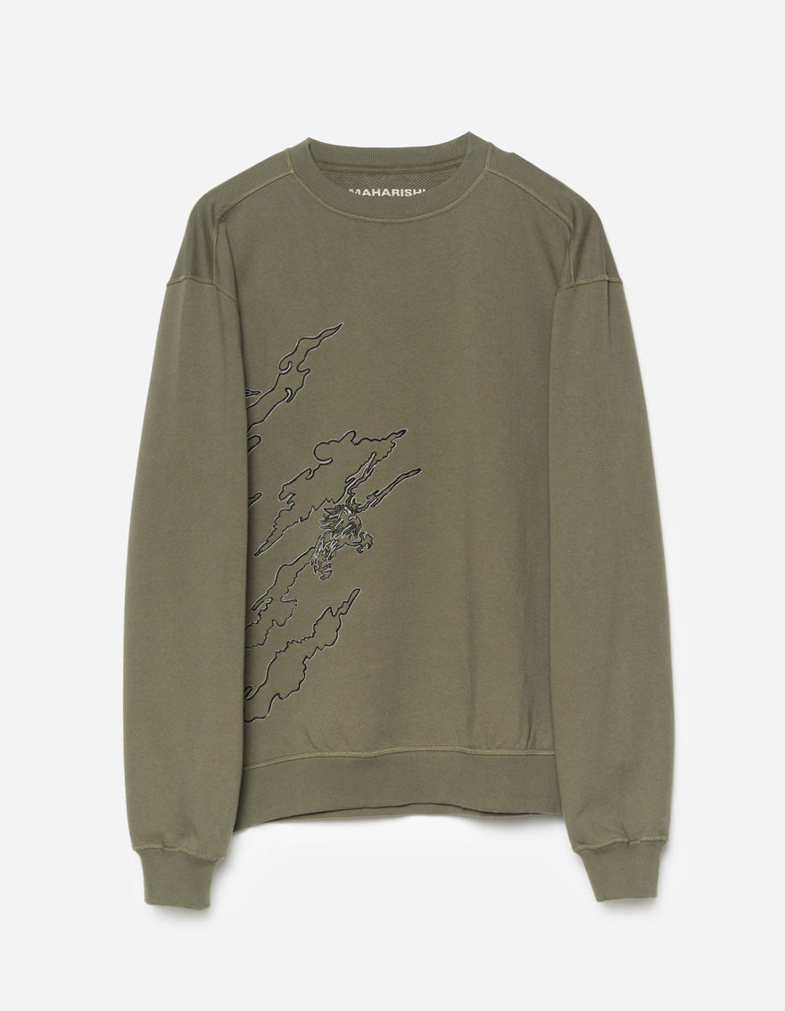 5338 DPM: Bonsai Sparse Crew Sweat Olive OG-107F