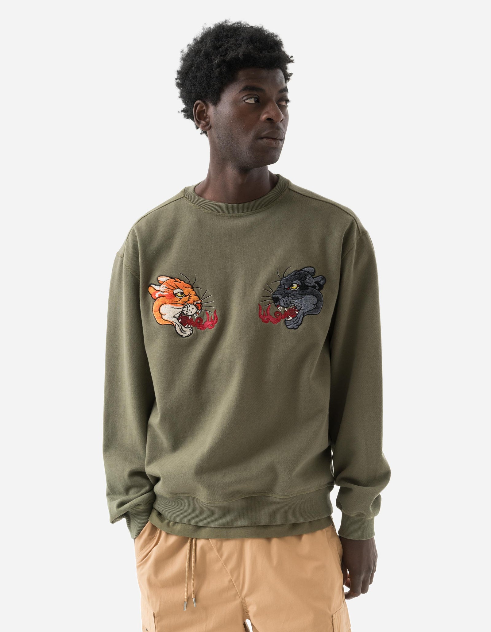 5311 Duality Panther Crew Sweat Olive OG-107F