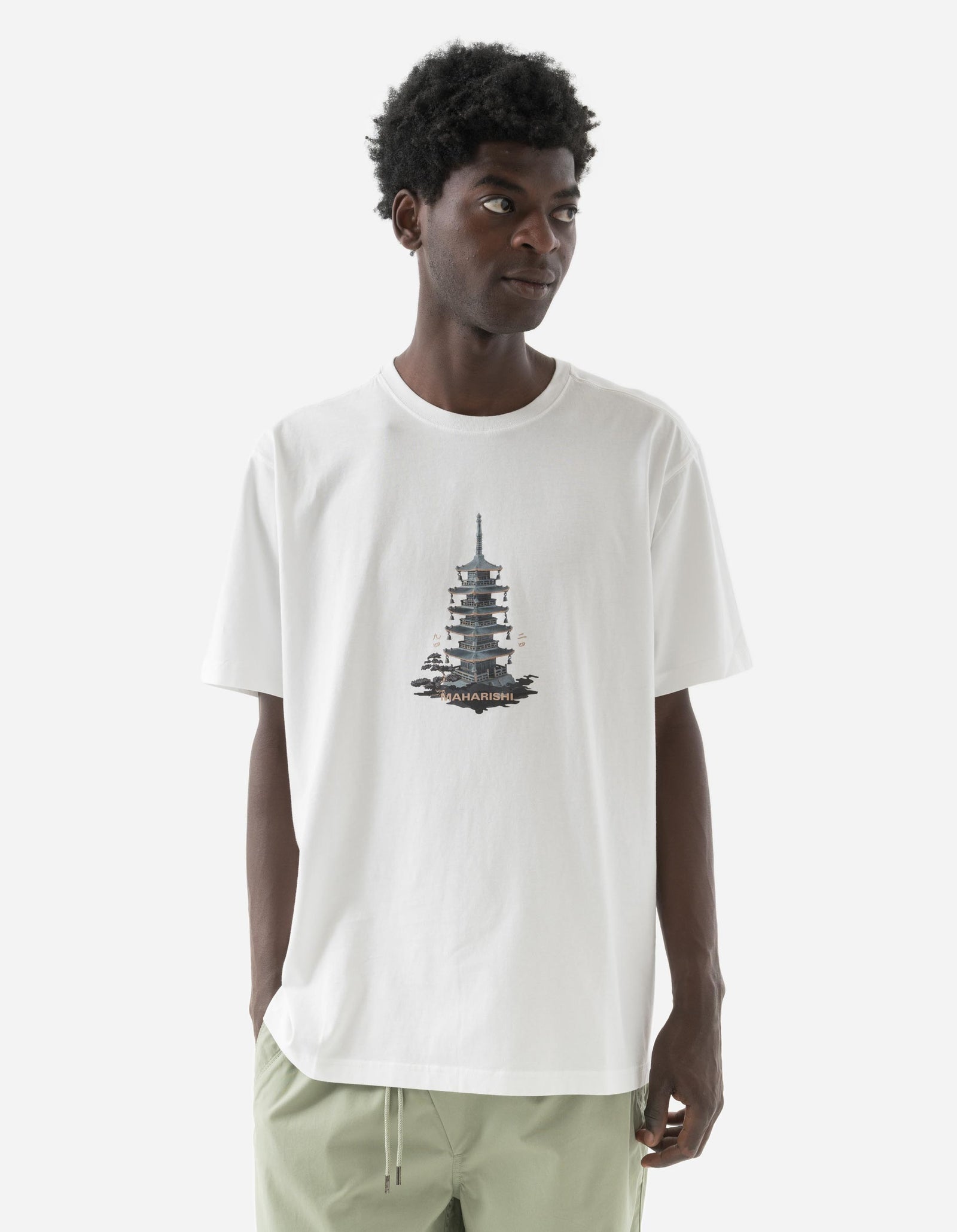 1384 Bonsai Temple T-Shirt White