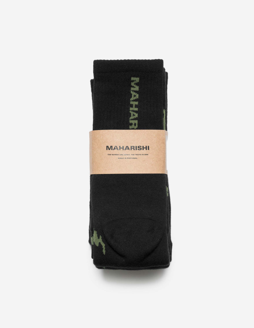 1403 Bonsai Dragon Tabi Sports Socks · 3 Pack Black/Black/Black